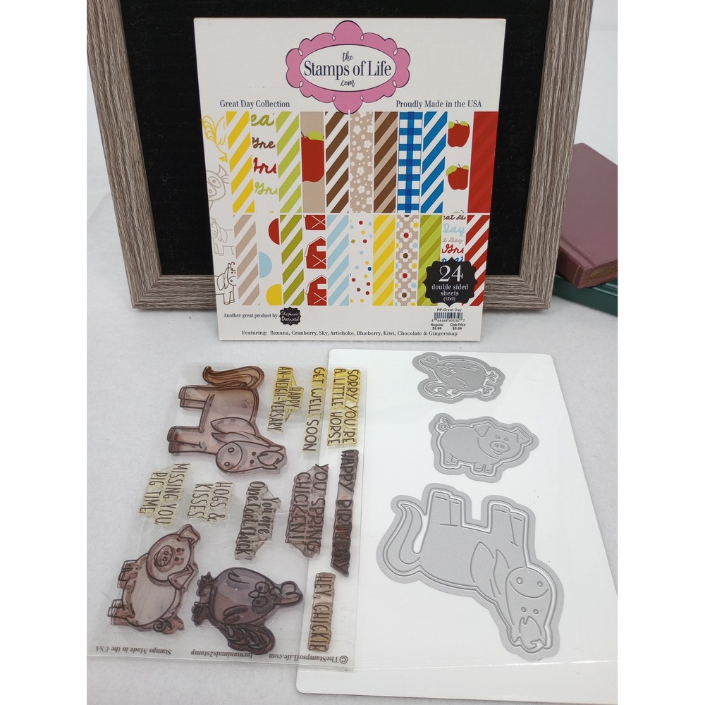 The Stamps of Life Paper Stamps and Dies Set Farm Animals  FarmAnimals2Stamp